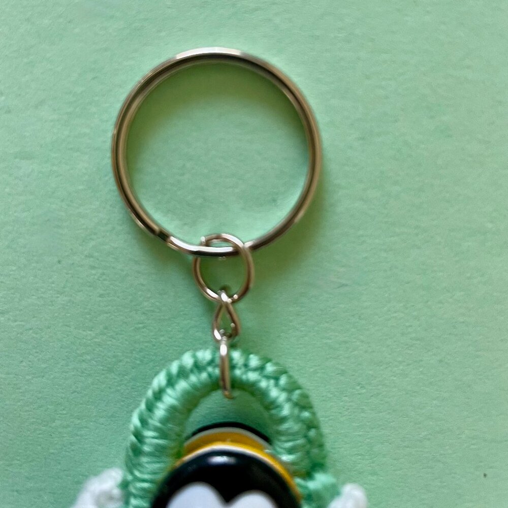 Crochet Keychain Charm, Handmade Little Penguin Backpack Charm - Picture 6 of 8